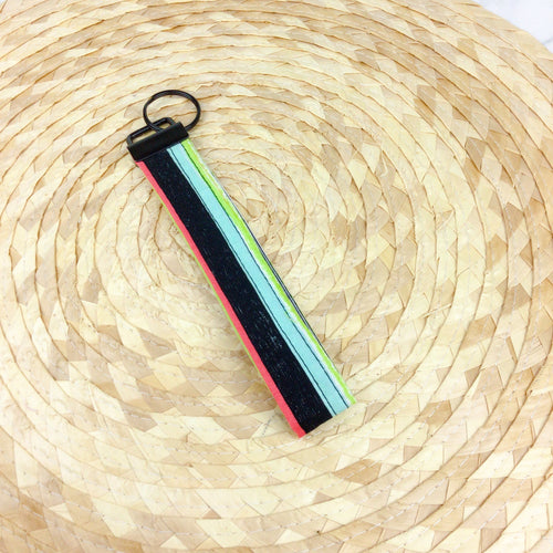 Stripe Key Fob. - Kashzale Cosmetic Bags