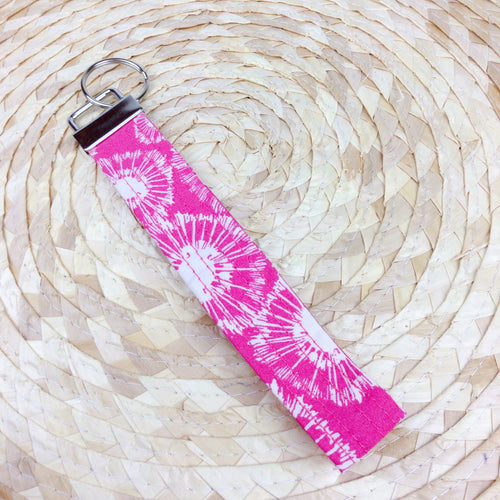 Hot Pink Dandelion Key Fob. - Kashzale Cosmetic Bags