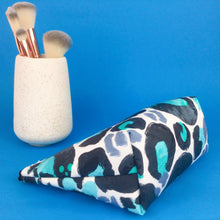 Load image into Gallery viewer, Snow Leopard Medium Cosmetic Bag. Kasey Rainbow Design.
