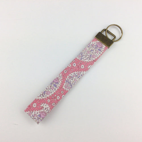 Pink Paisley Print Key Fob. Tilda Design - Kashzale Cosmetic Bags