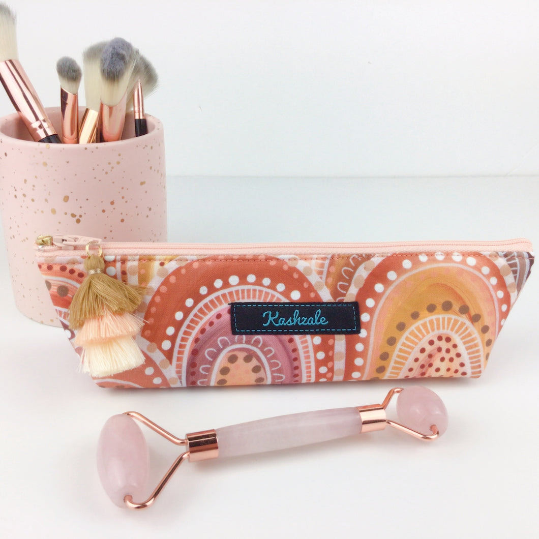 Holly Sanders Sand Hills Makeup Brush Bag. - Kashzale Cosmetic Bags