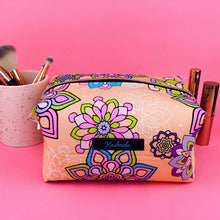 Load image into Gallery viewer, Mandala Magnifica Peach Large Box Cosmetic Bag. Exclusive Design.

