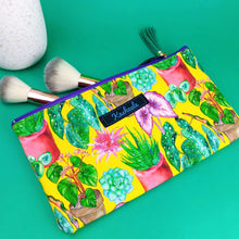 Load image into Gallery viewer, Plant Lady Yellow Zipper Pouch, Travel Pouch. Rachael King Design.
